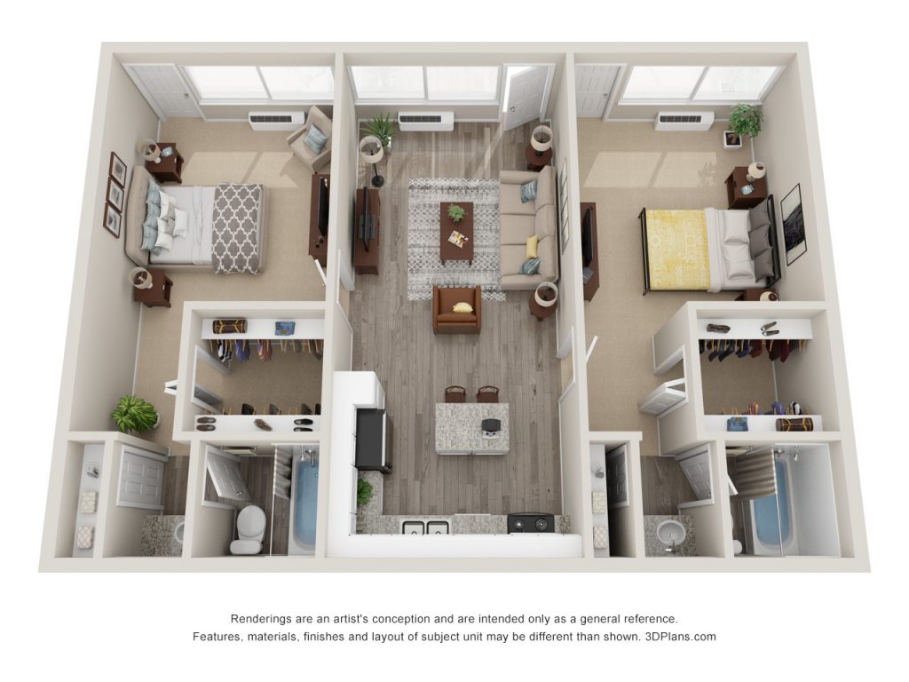 2 Bedroom, 2 Bathroom